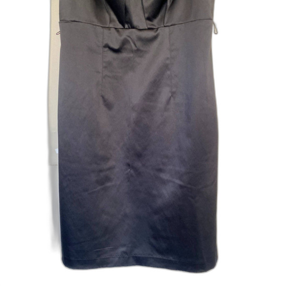 The Limited Event Satin‎ Sheath Dress Pleated Bodice Little Black Dress Size 2 - Picture 3 of 7
